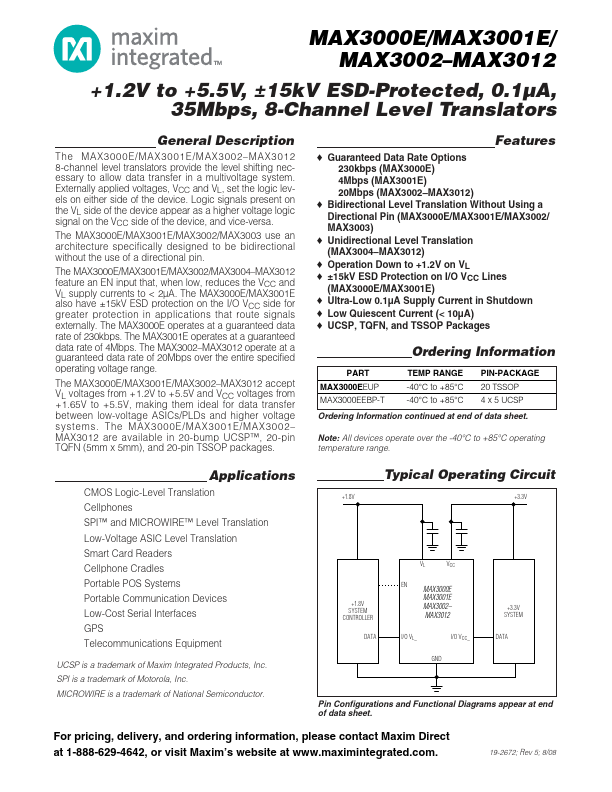 MAX3001E Maxim Integrated Products