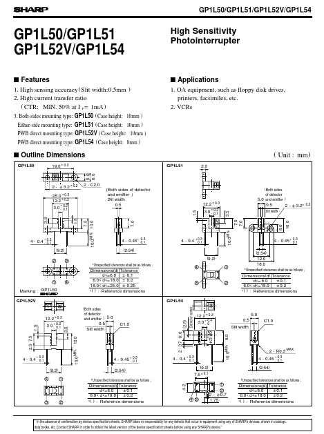 GP1L54 Sharp Electrionic Components