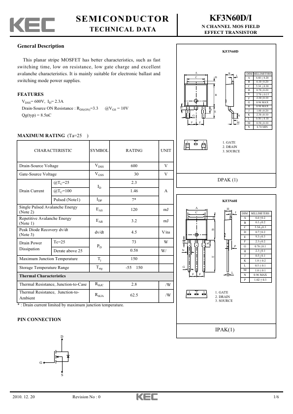 KF3N60I KEC