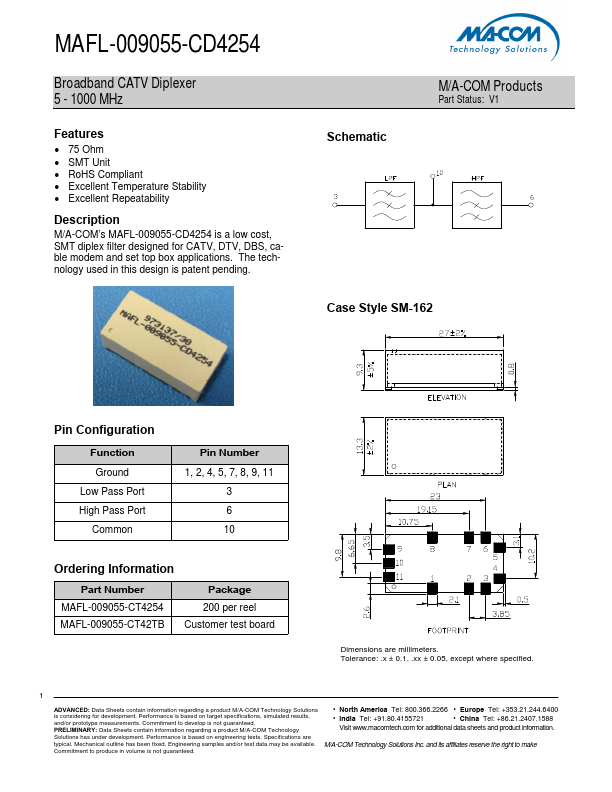 <?=MAFL-009055-CD4254?> डेटा पत्रक पीडीएफ