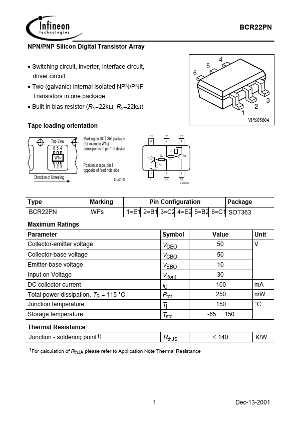 BCR22PN Infineon Technologies AG