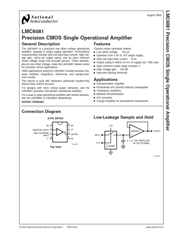 LMC6081 National Semiconductor