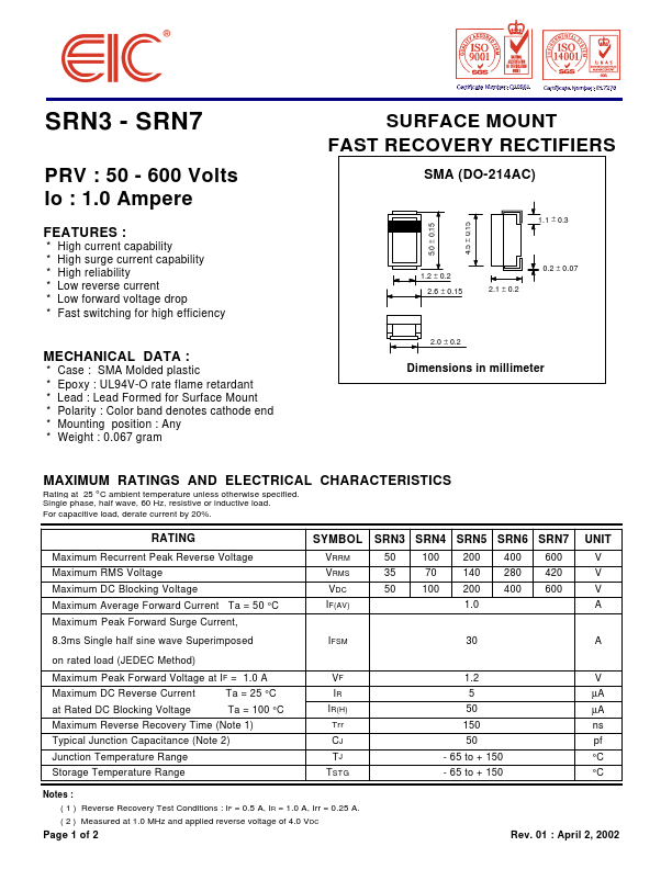 SRN3 EIC discrete Semiconductors