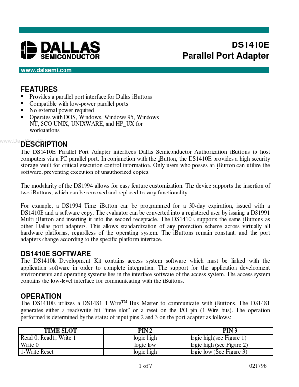 DS1410E Dallas Semiconductor