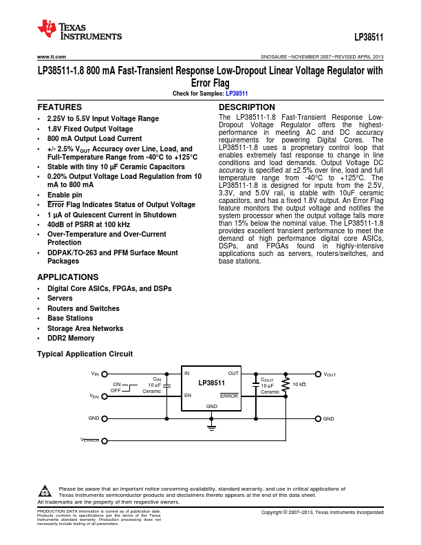 LP38511 Texas Instruments