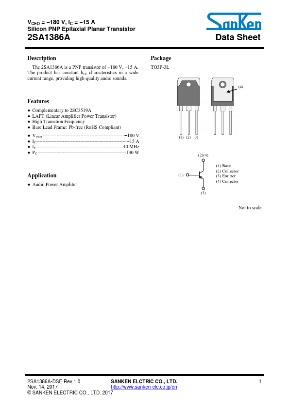 2SA1386A Sanken electric