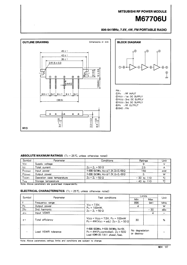 M67706U Mitsubishi