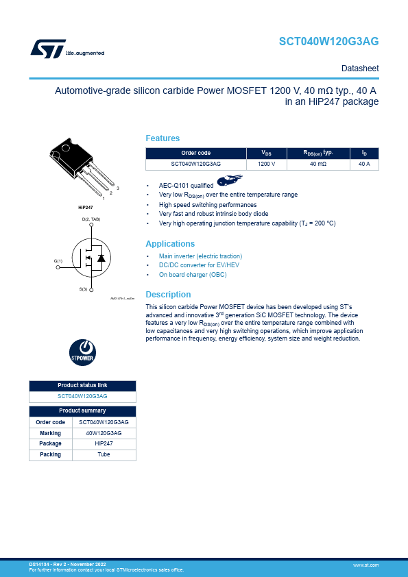 SCT040W120G3AG