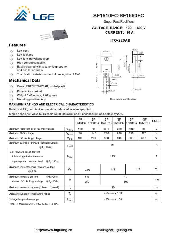 <?=SF1610FC?> डेटा पत्रक पीडीएफ