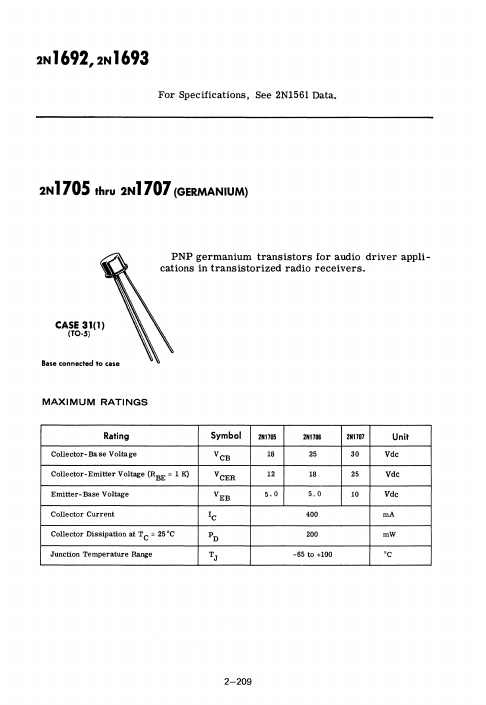 2N1706 Motorola