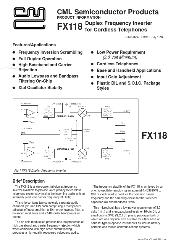 <?=FX118?> डेटा पत्रक पीडीएफ