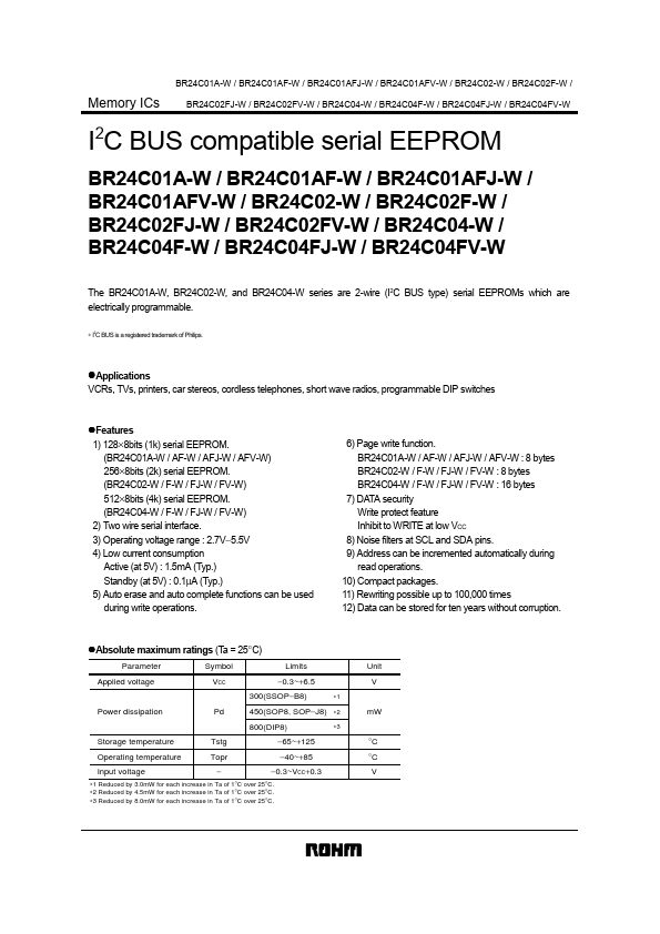 <?=BR24C04-W?> डेटा पत्रक पीडीएफ