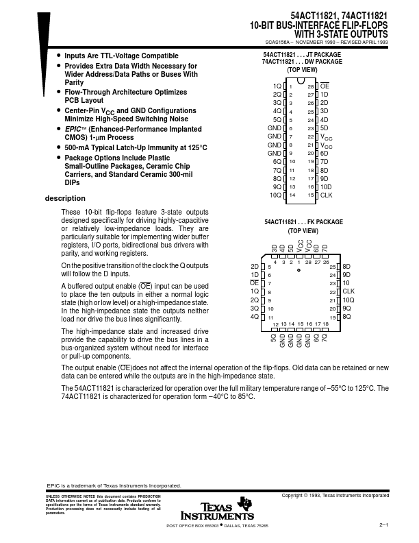 54ACT11821 Texas Instruments