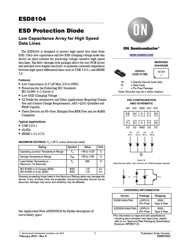 <?=ESD8104?> डेटा पत्रक पीडीएफ