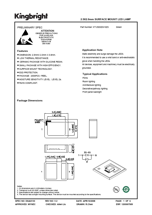 <?=KT-2520ZG10ZS?> डेटा पत्रक पीडीएफ