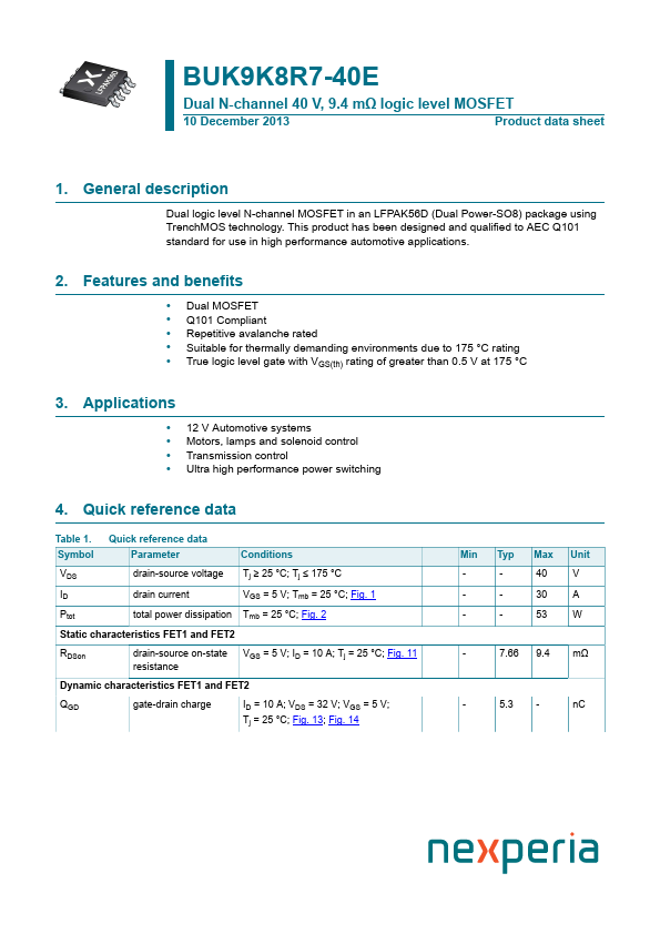 BUK9K8R7-40E nexperia