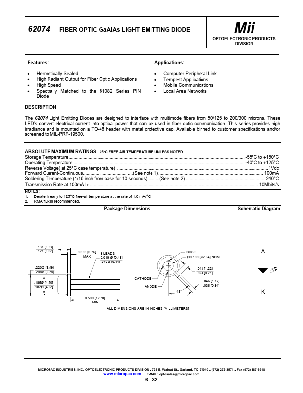 62074-002 Micropac Industries