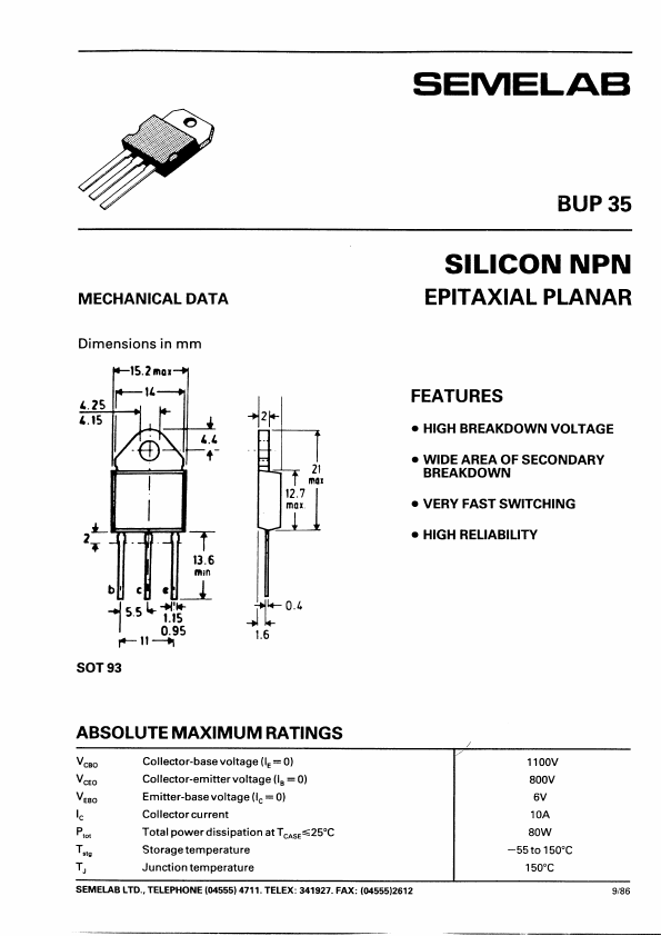 <?=BUP35?> डेटा पत्रक पीडीएफ