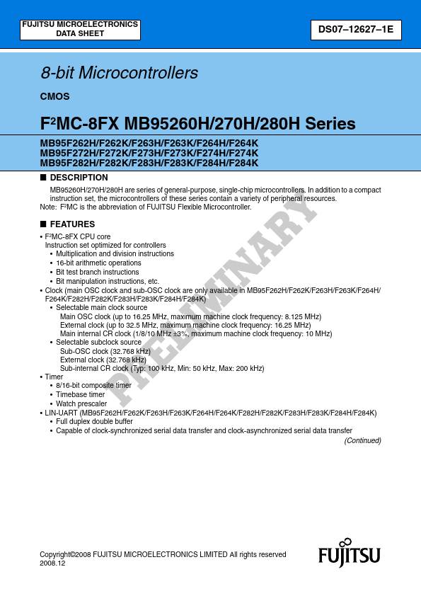 MB95F263H Fujitsu Media Devices