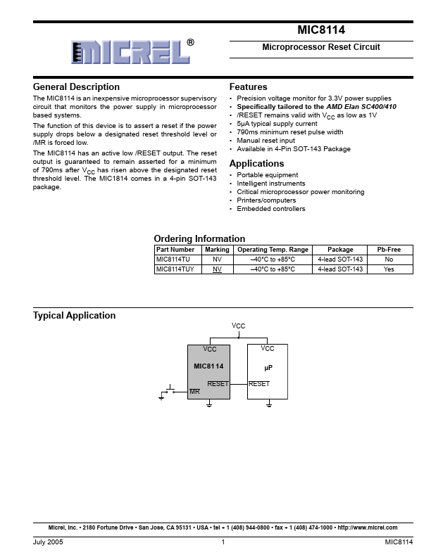 MIC8114 Micrel Semiconductor