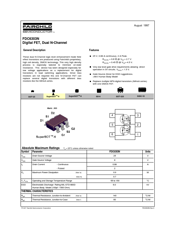 <?=FDC6303N?> डेटा पत्रक पीडीएफ