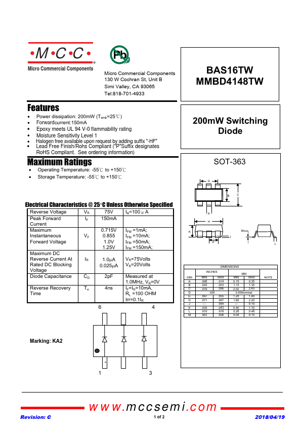 MMBD4148TW