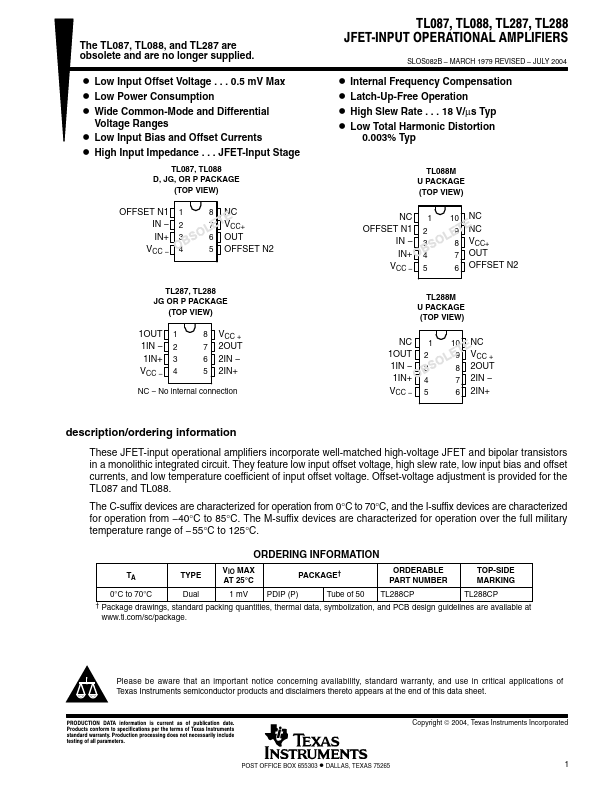 TL288 Texas Instruments