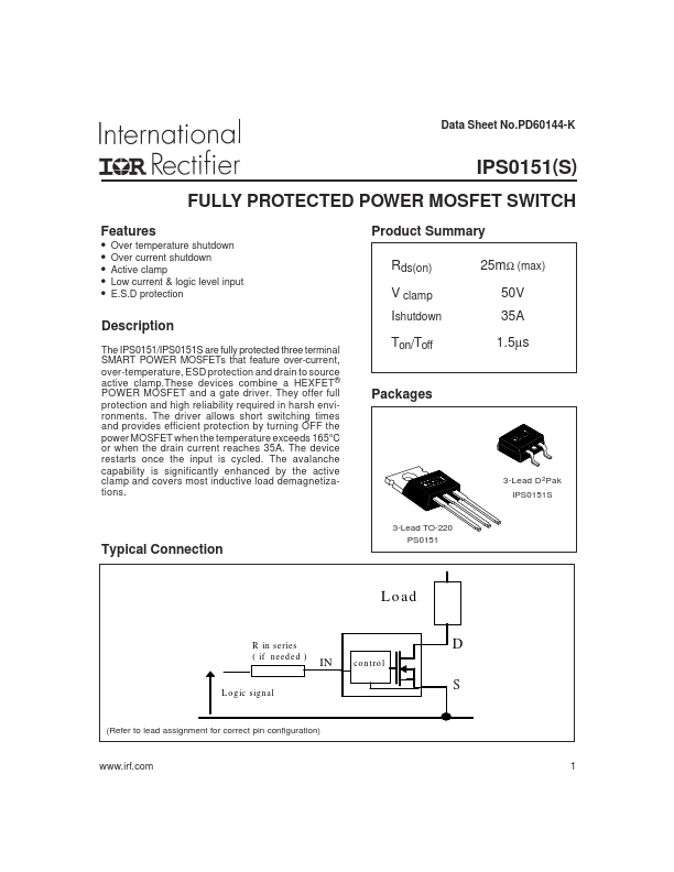 IPS0151 International Rectifier
