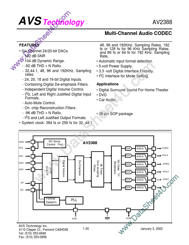 <?=AV2388?> डेटा पत्रक पीडीएफ