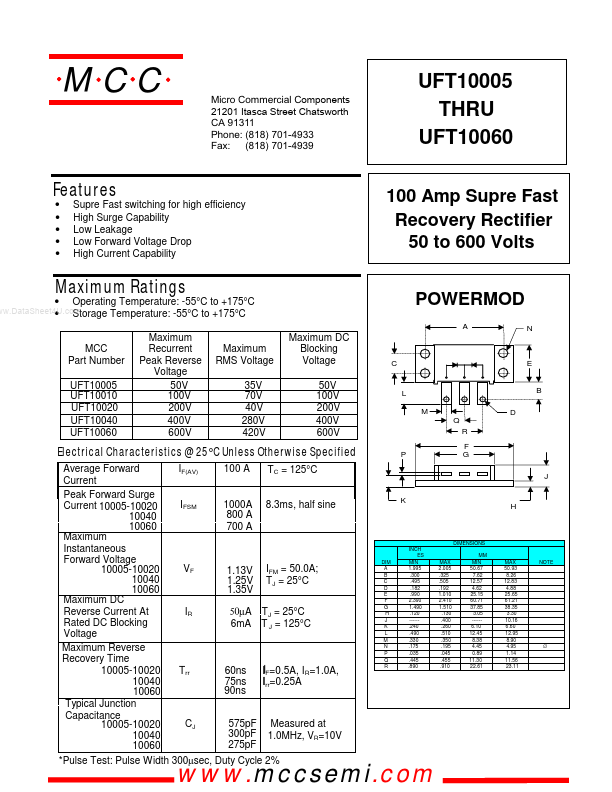 UFT100xx MCC