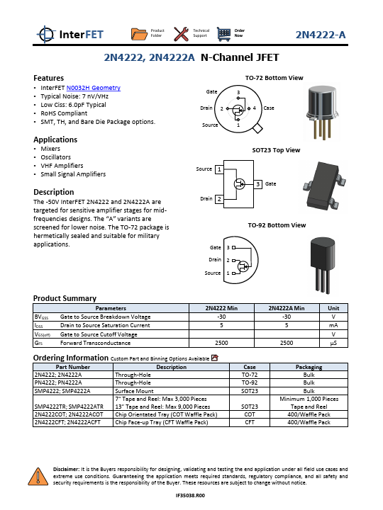 2N4222 InterFET Corporation