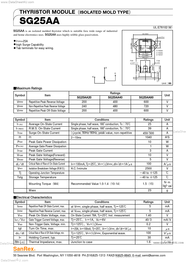 <?=SG25AA60?> डेटा पत्रक पीडीएफ