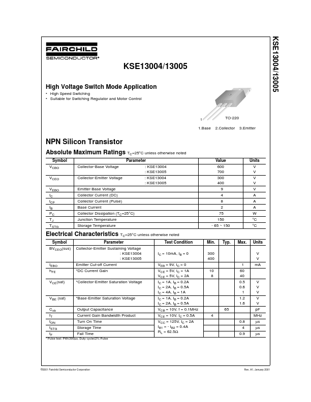 <?=KSE13005?> डेटा पत्रक पीडीएफ