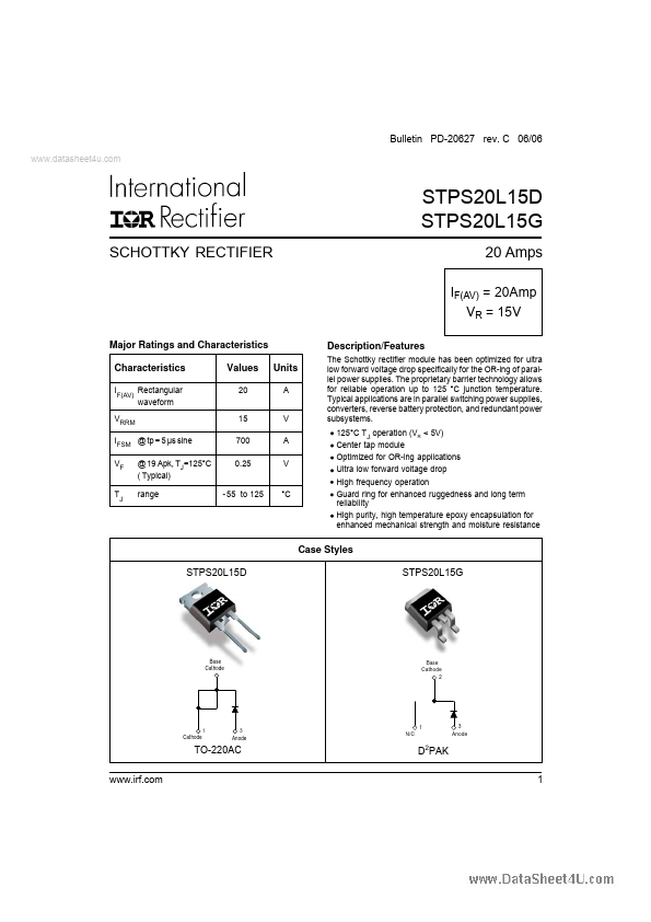 STPS20L15G International Rectifier