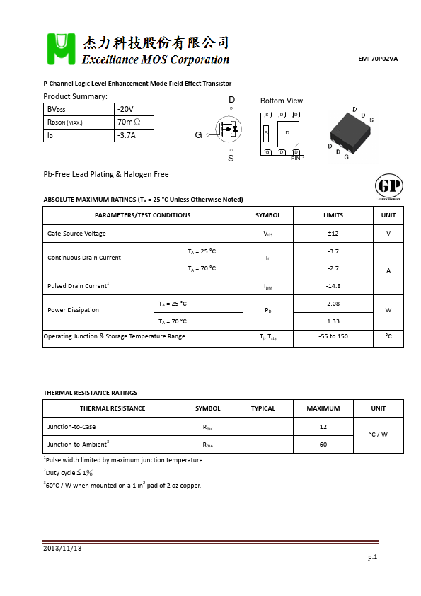 EMF70P02VA