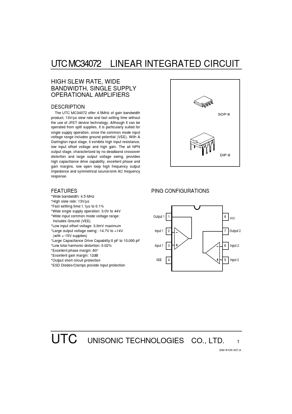 <?=UTCMC34072?> डेटा पत्रक पीडीएफ