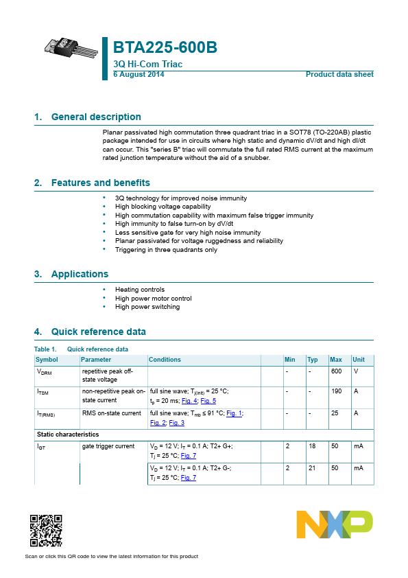 BTA225-600B NXP