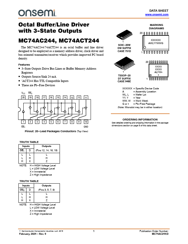 MC74AC244 ON Semiconductor