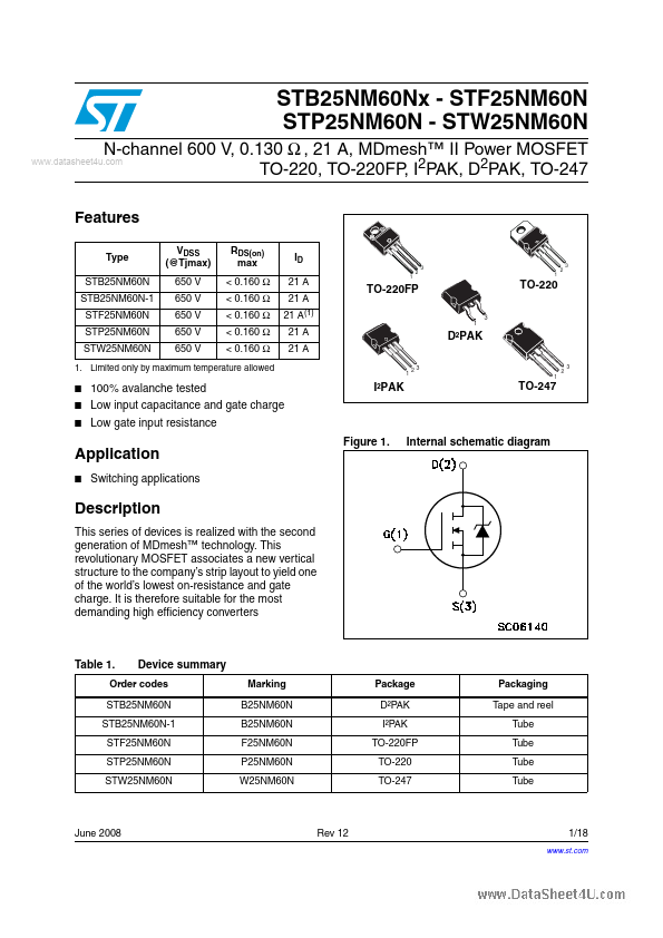 STP25NM60N STMicroelectronics