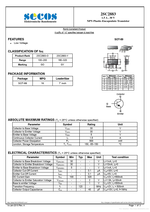 2SC2883 SeCoS