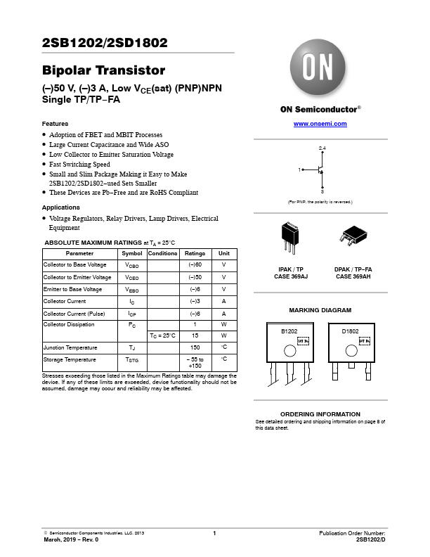 2SD1802 ON Semiconductor