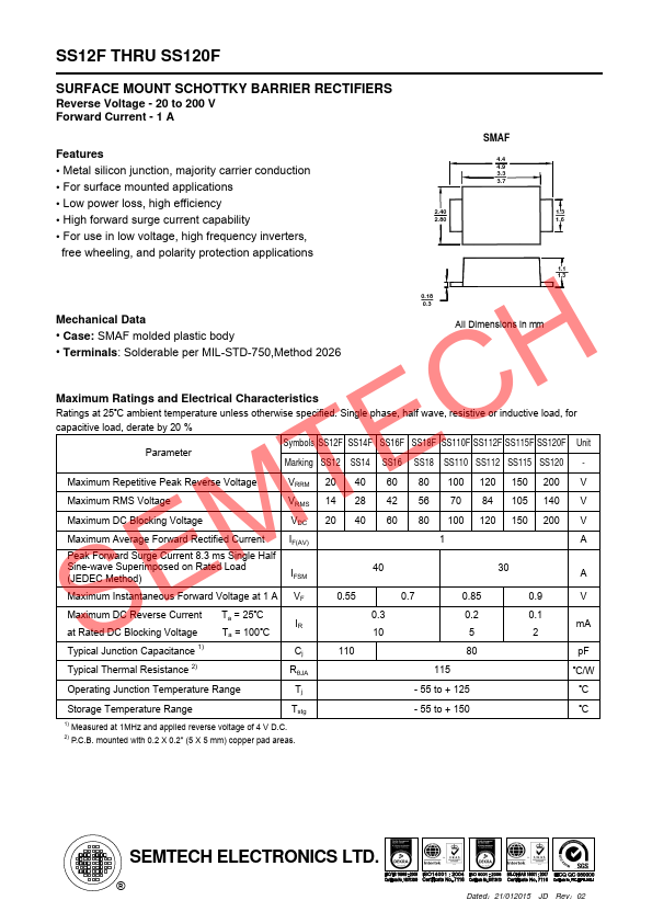 <?=SS120F?> डेटा पत्रक पीडीएफ