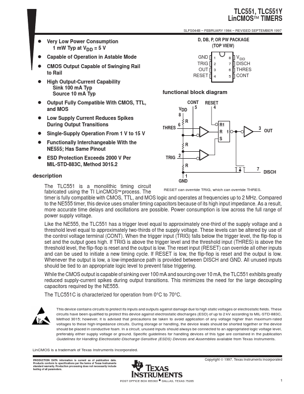 TLC551 Texas Instruments