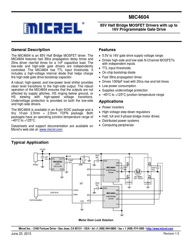 MIC4604 Micrel Semiconductor