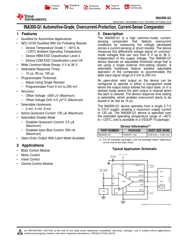 INA300-Q1 Texas Instruments