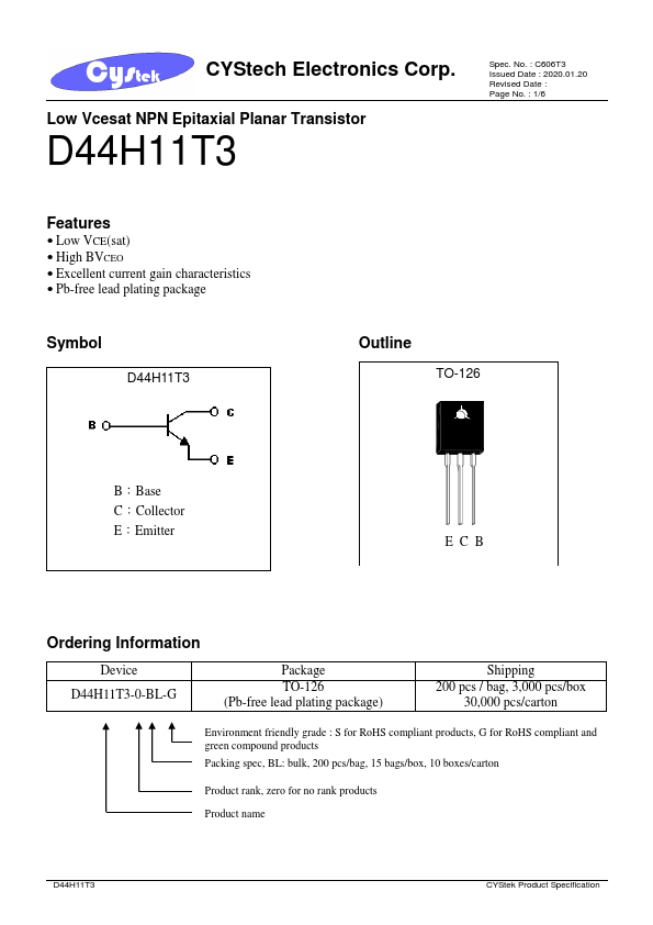 D44H11T3 CYStech