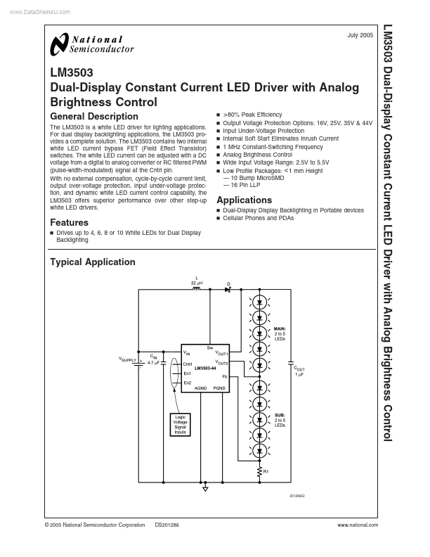 <?=LM3503?> डेटा पत्रक पीडीएफ