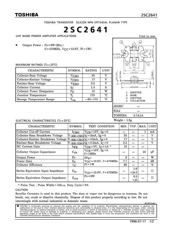 2SC2641 Toshiba Semiconductor