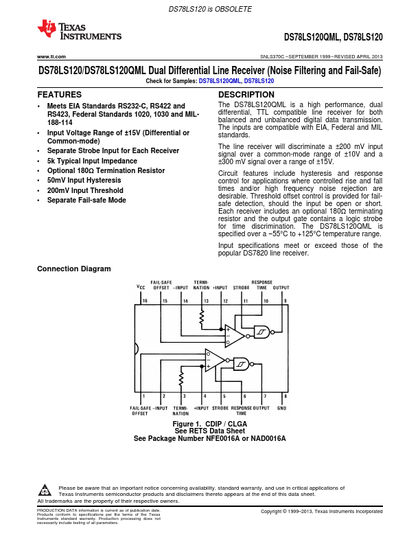 <?=DS78LS120QML?> डेटा पत्रक पीडीएफ