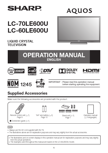 LC-60LE600U